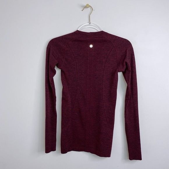 Lululemon Swiftly Tech Long Sleeve In Heathered Dashing Purple Size 4 Burgundy - Picture 12 of 12